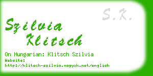 szilvia klitsch business card